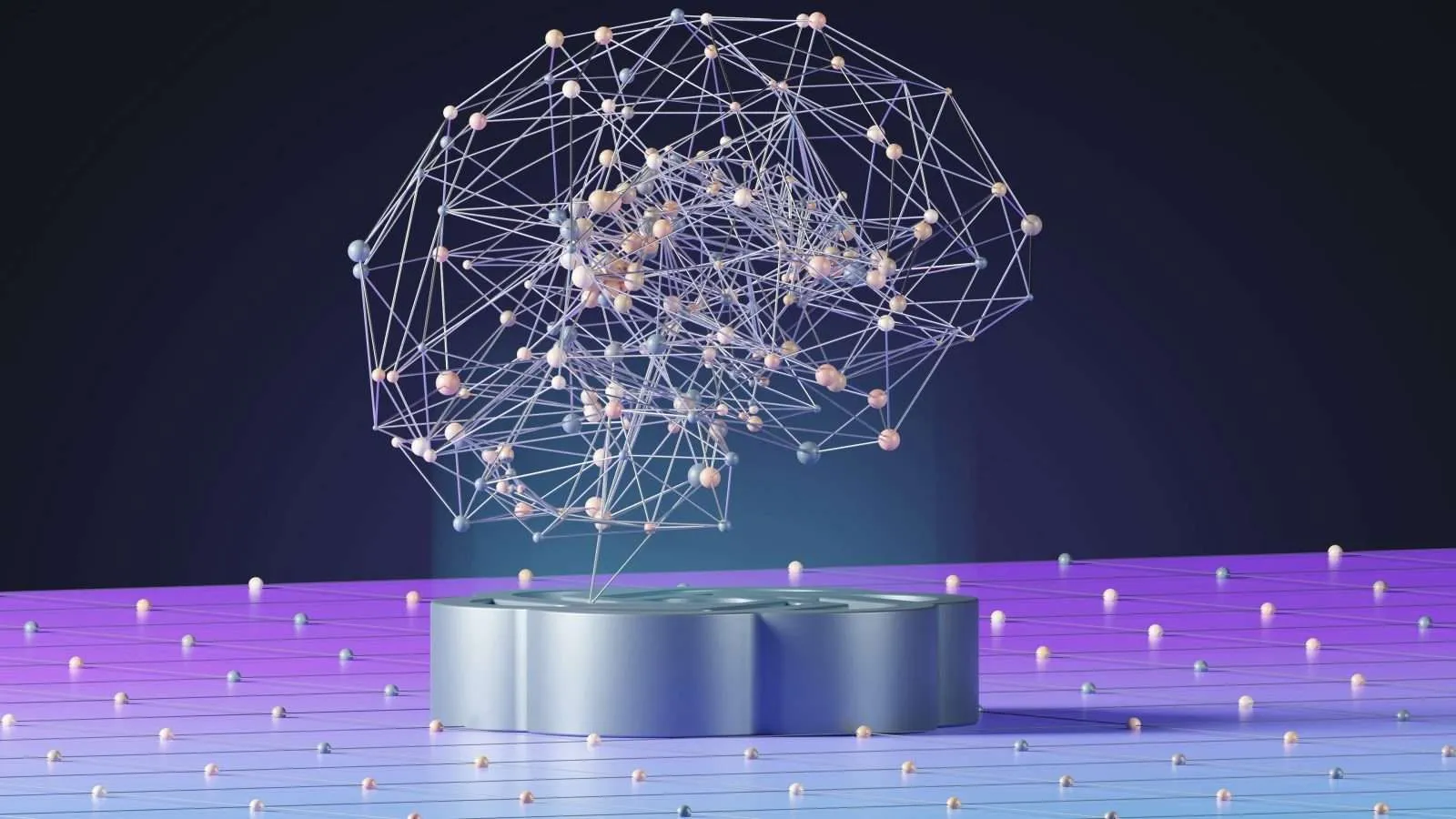 Abstract network of nodes representing