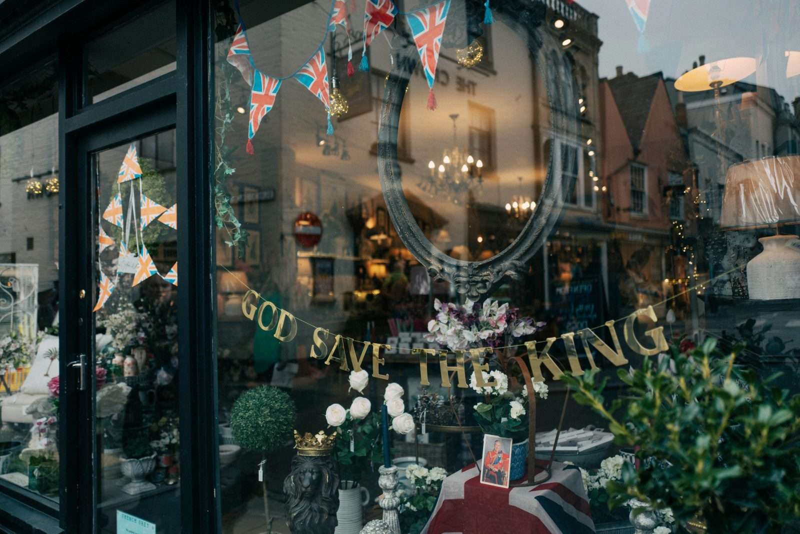 Florist shop front with flower display