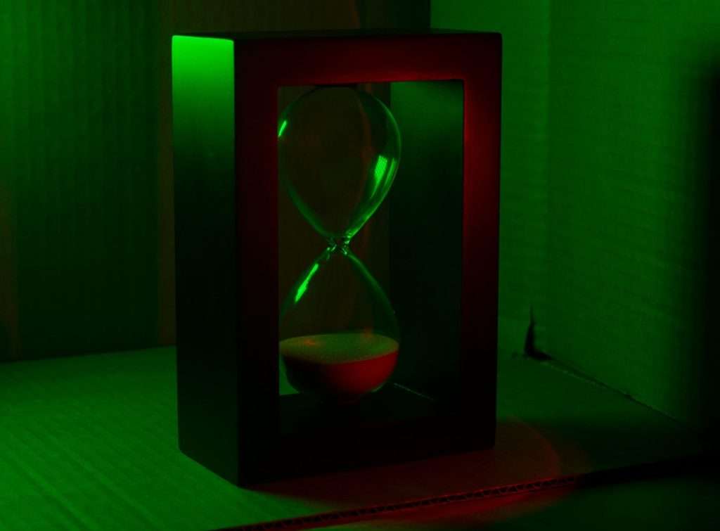 Hourglass illustrating SEO timeline