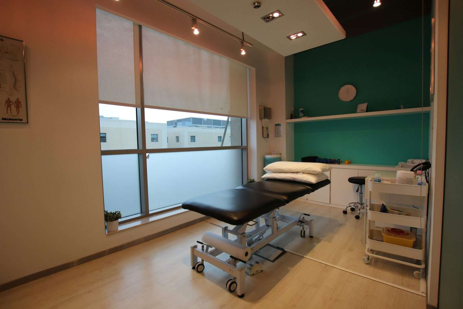 Physiotherapy clinic treatment room