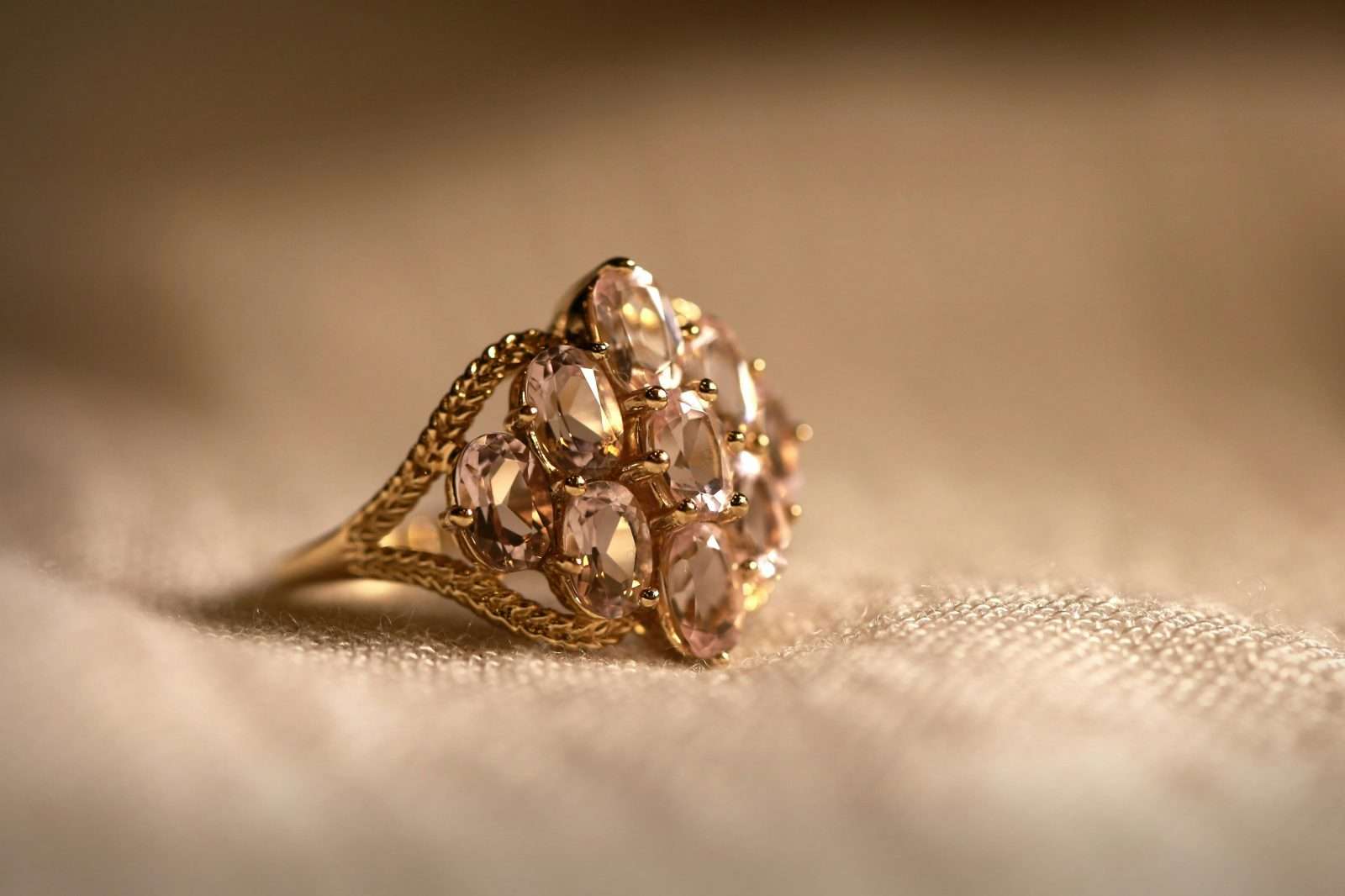 Antique jewellery in display case