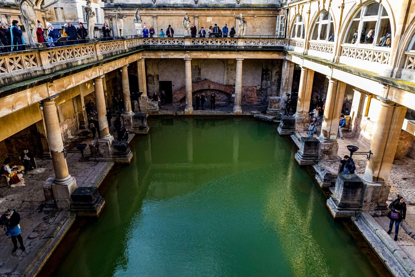 Roman Baths in Bath, England, historic landmark