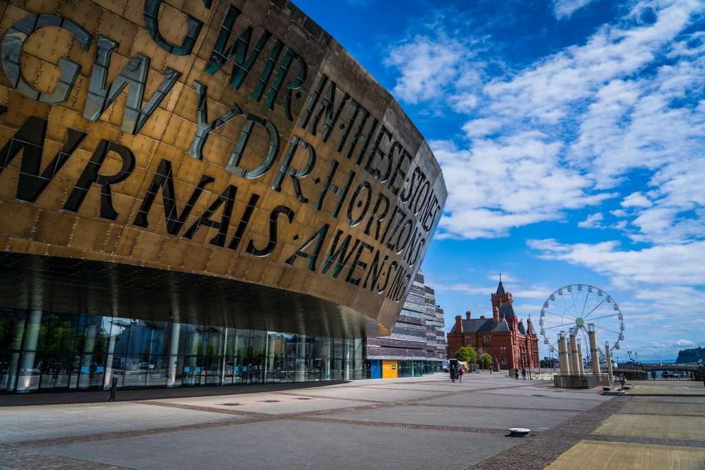 unsplash image of cardiff city centre