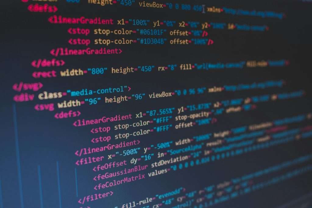 Lines of HTML code representing schema markup and structured data